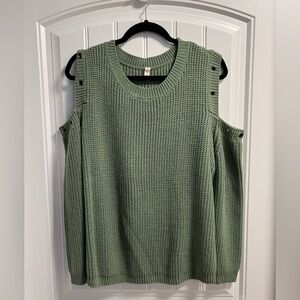 Green knit sweater